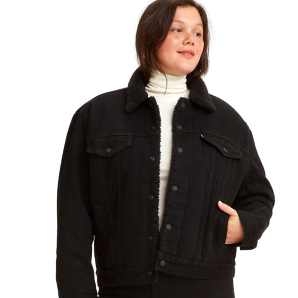 Levi's black denim/jean sherpa Jacket